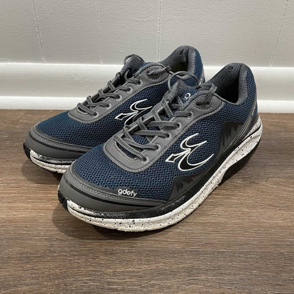 Gdefy Gravity Defyer Athletic Walking Shoes Black Blue Men's 10.5
